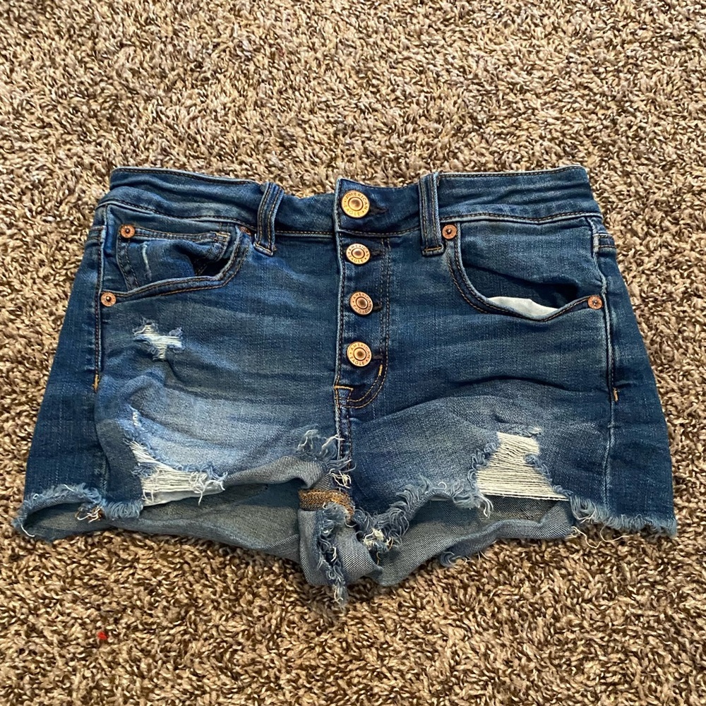 American Eagle Super Stretch Button Up Jean Shorts
